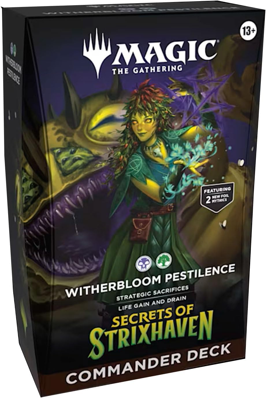 Magic: The Gathering Secrets of Strixhaven Commander Deck - Witherbloom Pestilence(100-Card Deck, Deck Box + Accessories)